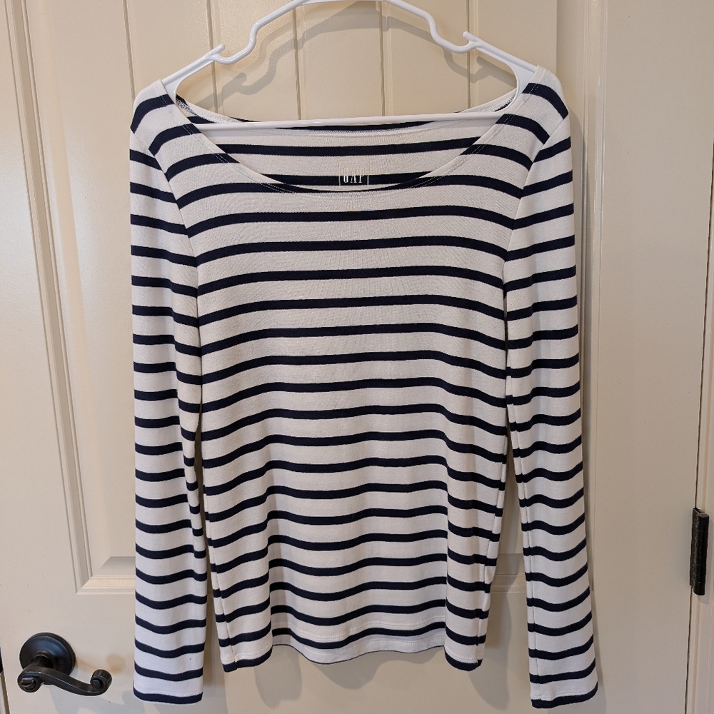 GAP Boatneck Striped Supima Cotton Shirt